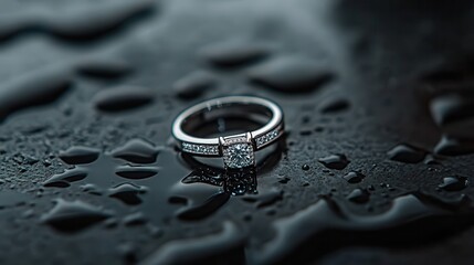 A close-up of sparkling diamond rings displayed in a jewelry store.
