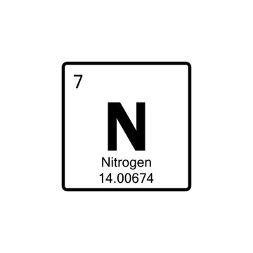 periodic table Nitrogen line icon