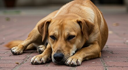 Photo of a dog suffering from a lot of heat. Signs that your dog is dehydrated