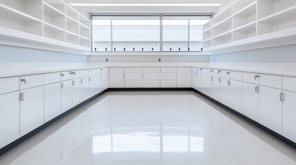Obraz premium Food safety sanitation certification concept. Modern Food Laboratory with Displayed Sanitation Certification