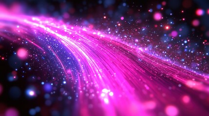 Obraz premium Abstract Pink and Purple Cosmic Light Trails
