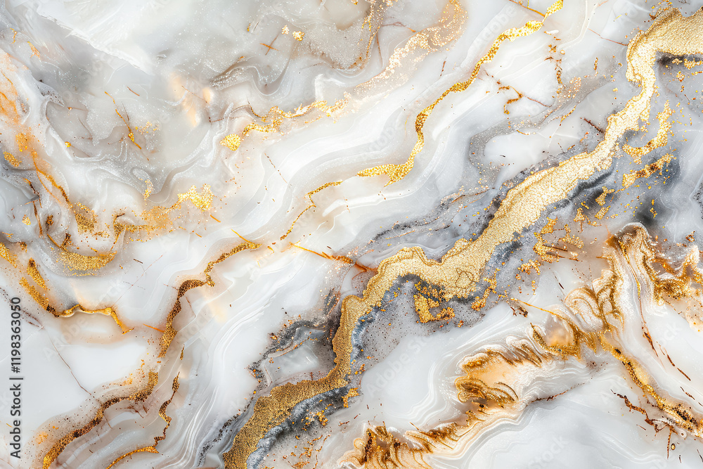 Poster stunning marble wall with a gold and white marble design. the design is intricate and detailed, with