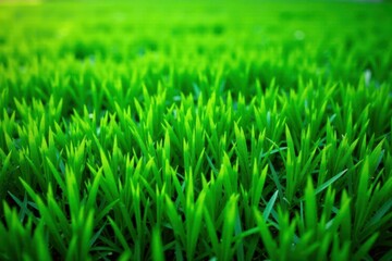 Fototapeta premium Lush, short green grass texture Ideal for backgrounds , fresh, spring green