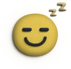 In Love Emoji: A charming 3D rendering of a smiling emoticon with heart-shaped eyes, conveying feelings of affection and adoration. The textured surface adds a playful touch. 