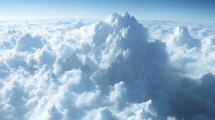 Aerial view of fluffy cumulus cloudscape.