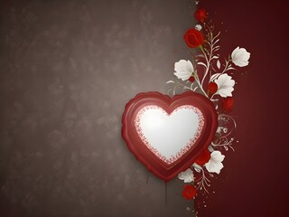 A red hears background, Valentine's day background with red and pink hearts like balloons on pink background, flat lay, Generative AI