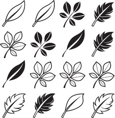 Leaf Icon Set Elegant and Nature Inspired Design