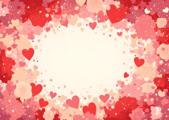 Valentine's day background concept. Love, rose, and chocholate as frame for your greeting card.