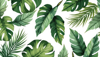 Green Leaf Tropical Pattern