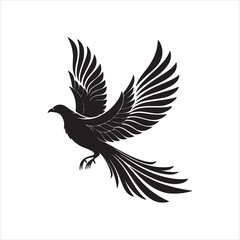 Elegant Bird Silhouette with Spread Wings