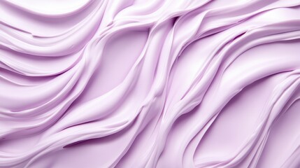 Fototapeta premium A smooth, flowing texture in soft lavender hues, reminiscent of whipped cream or silk, creating a calming and elegant aesthetic.