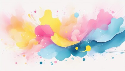 Vibrant Watercolor Splashes A PastelHued Clipart Vector Showcasing Playful Paint Palette on a White Background