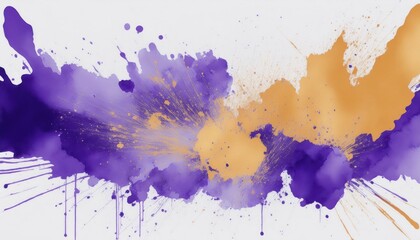 Vibrant Watercolor Splatters on White Background Striking Display of Artistic Expression and...