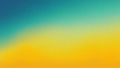 Vibrant Watercolor Summer Landscape Featuring a Grainy Gradient Background of Yellows, Greens,...