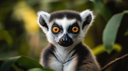 Ring-tailed Lemur Portrait: A Close Encounter with Madagascar's Iconic Primate