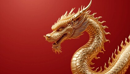 Obraz premium Golden Dragon. Chinese folklore Dragon suitable for Chinese New Year
