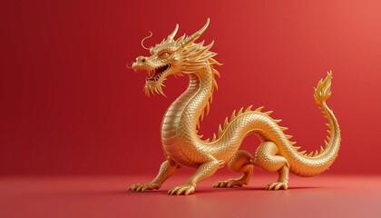 Obraz premium Golden Dragon. Chinese folklore Dragon suitable for Chinese New Year