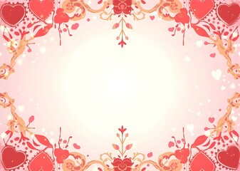 Valentine's day background concept. Love, rose, and chocholate as frame for your greeting card.