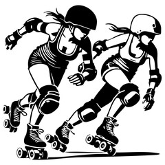 Female Roller Derby Illustration. © shawnfighterlin
