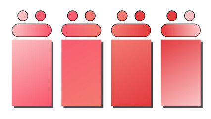 Set of vector gradient background. Cover set design with Rose Quartz, Red, Coral, Cinnabar color. Beautiful abstract gradient for covers, wallpapers, branding, business cards. Vector illustration
