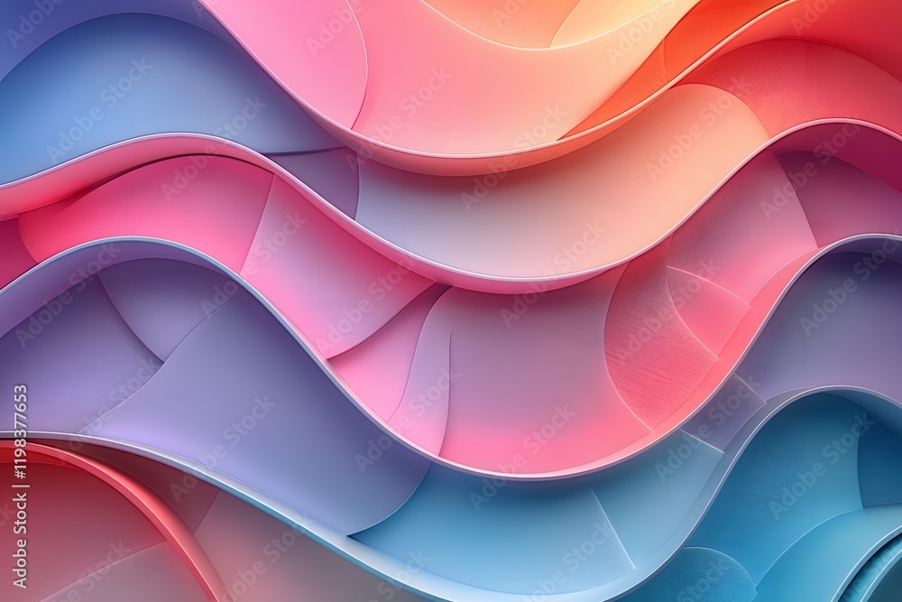 Poster vibrant and captivating waves of colorful abstract shapes and patterns