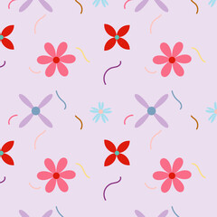 seamless flower pattern isolated in white