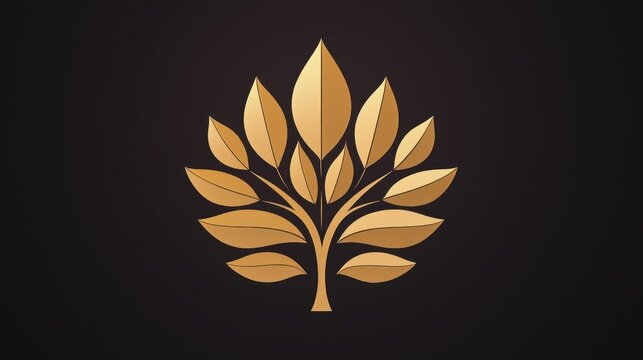 Golden Tree of Life: Elegant Logo Design
