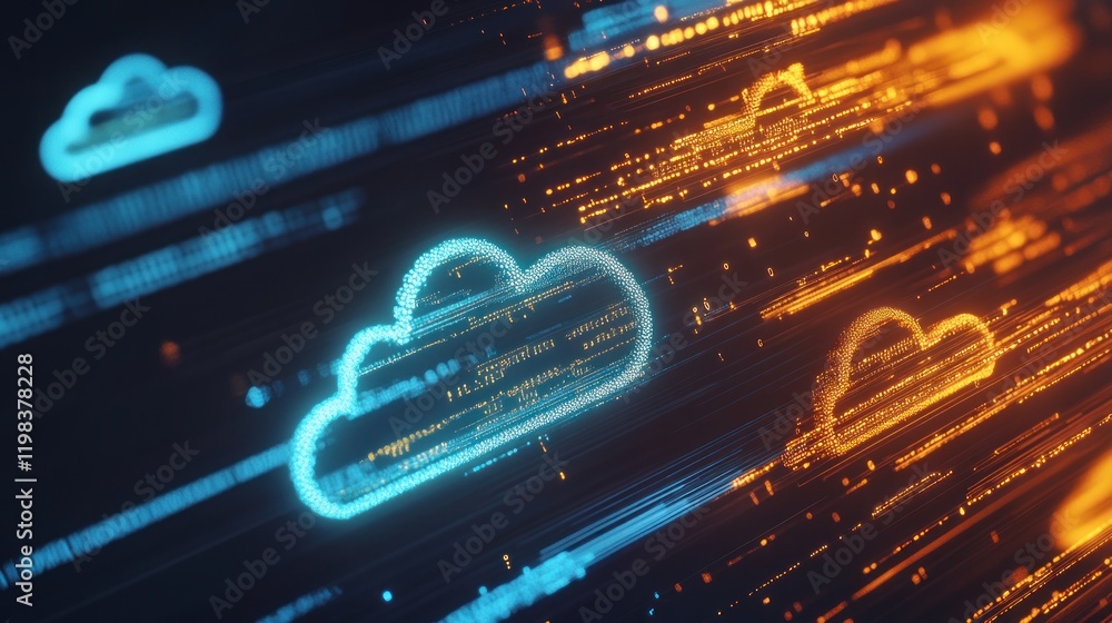 Poster digital cloud computing network: data stream and server technology