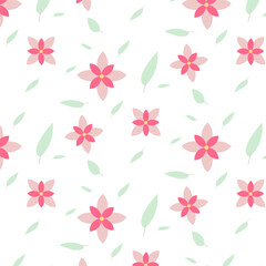 seamless flower pattern isolated in white
