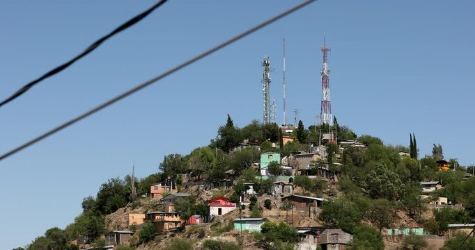 Afternoon view of housing around central Nogales, Sonora, Mexico.