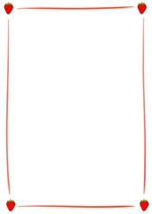 Obraz premium シンプルなかわいいイチゴのフレームイラスト