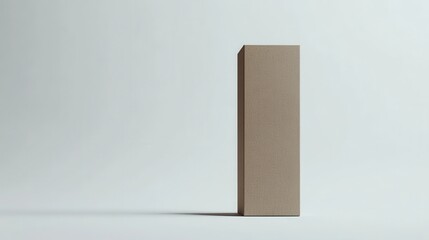 Simple Brown Box on Minimalist Background