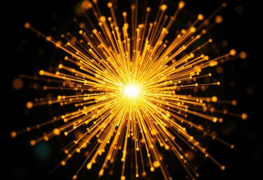Visualizes the Higgs boson concept with glowing particles in a research setting showcasing scientific exploration and discovery.