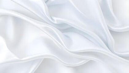 Obraz premium A pastel abstract background in soft baby blue, pale powder, dusty gray, silver, and white tones. Featuring flowing silk satin fabric with gentle drapery