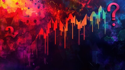Uncertain Future: Abstract Chart with Question Marks