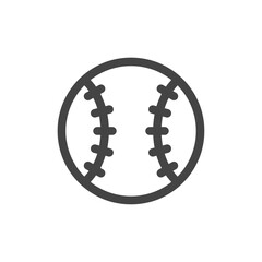 線画スポーツ関連の単品アイコン　野球ボール