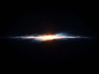 Quasar energy flash event cosmic space digital artwork dark environment wide-angle view cosmic concept
