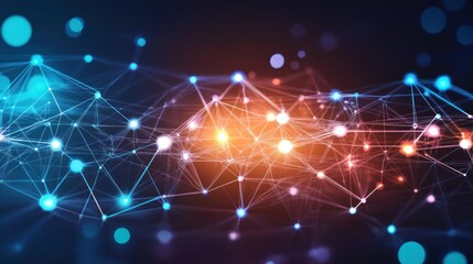 Obraz premium Abstract Network Connection: Digital Data Flow Visualization