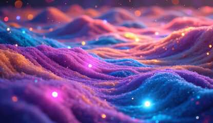 abstract background with colorful powder waves and lights