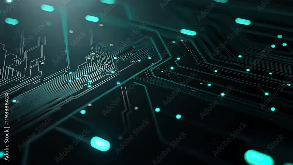 Aufkleber abstract digital circuit technology with glowing background elements
