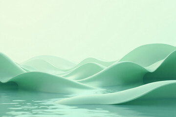 Fototapeta premium Abstract flow - Green shade fluidity of water 