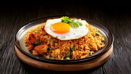 indonesian culinary, fried rice with fried egg on top, "nasi goreng" with "telur mata sapi"