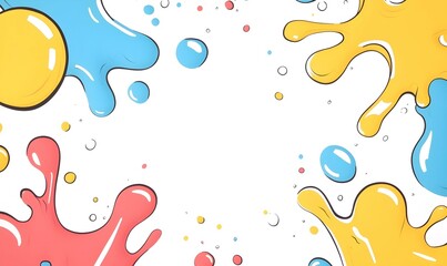 Vibrant yellow and blue frame, playful wave patterns, energetic design, capturing a sense of movement and joy, perfect for creative projects.