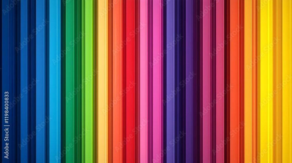 Aufkleber energetic rainbow hues in vertical patterns, vibrant colors cascading in dynamic stripes, creating a