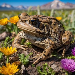 Obraz premium A Vibrant Ecosystem with Wyoming Toad and Its Fellow Wildlife