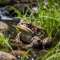 Obraz premium Wyoming Toad Thriving in Its Colorful Natural Habitat