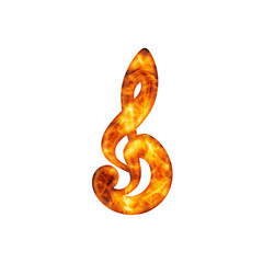 Fiery Treble Clef A Symbol of Passionate Music