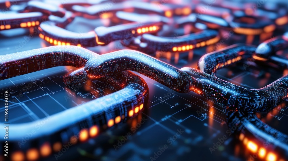 Poster abstract digital chain link network: cybersecurity and blockchain technology