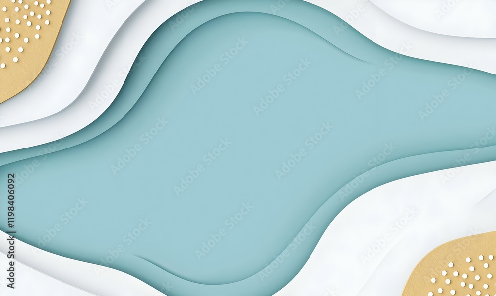 Poster soft blue and yellow wavy abstract frame, vibrant hues intertwine, creating a serene and dynamic vis