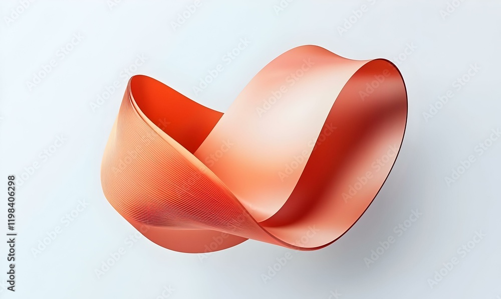 Aufkleber soft paper curls on a blank white background create an elegant, minimalist aesthetic, emphasizing te